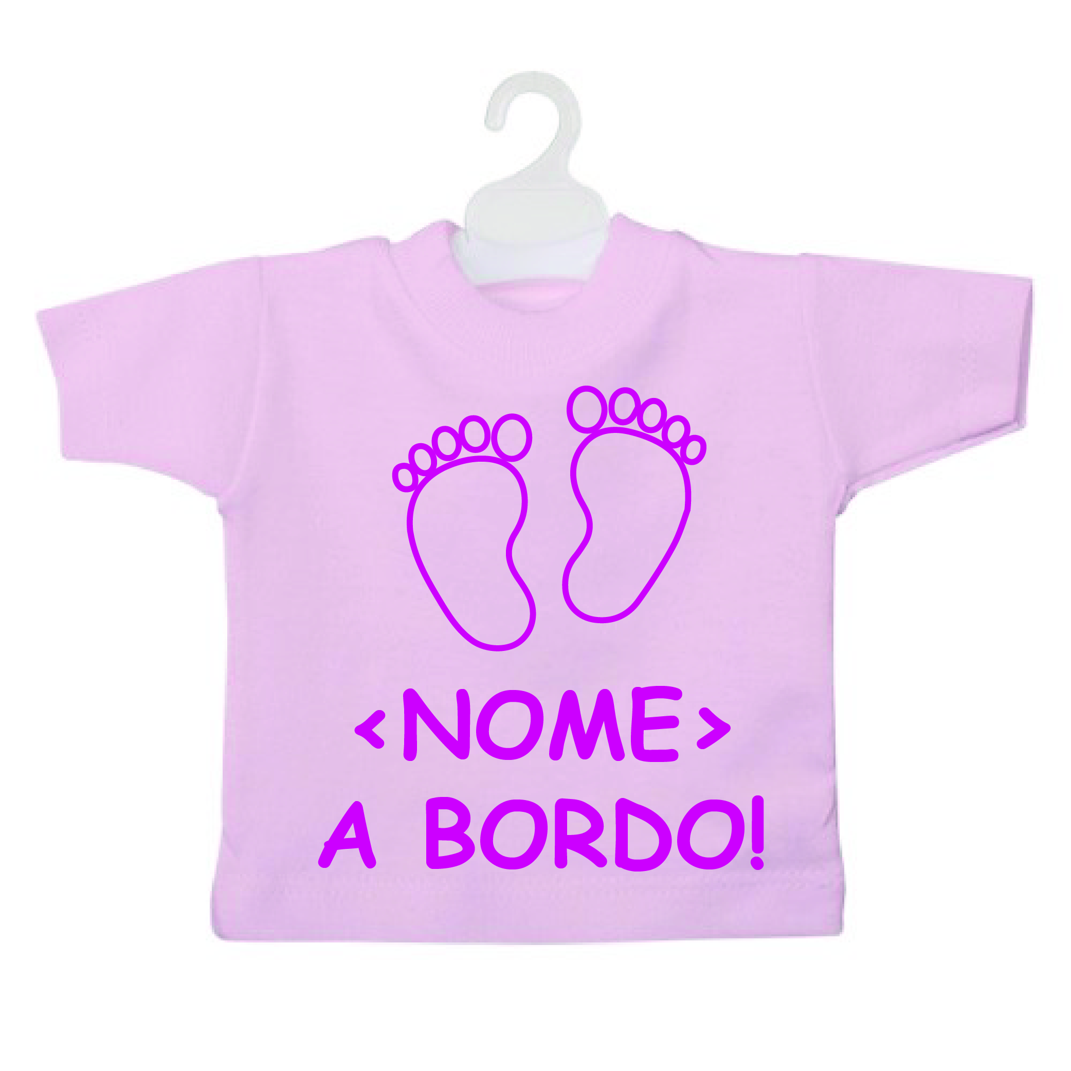 mini t-shirt auto nome a bordo personalizzata con nome